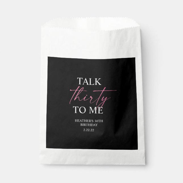 Talk 30 to Me Décor Favour Bags (Front)