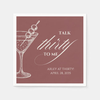 Talk 30 to me Modern Minimalist 30th Birthday Napkin