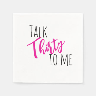 Talk 30 To Me Neon Birthday Invitation Napkin