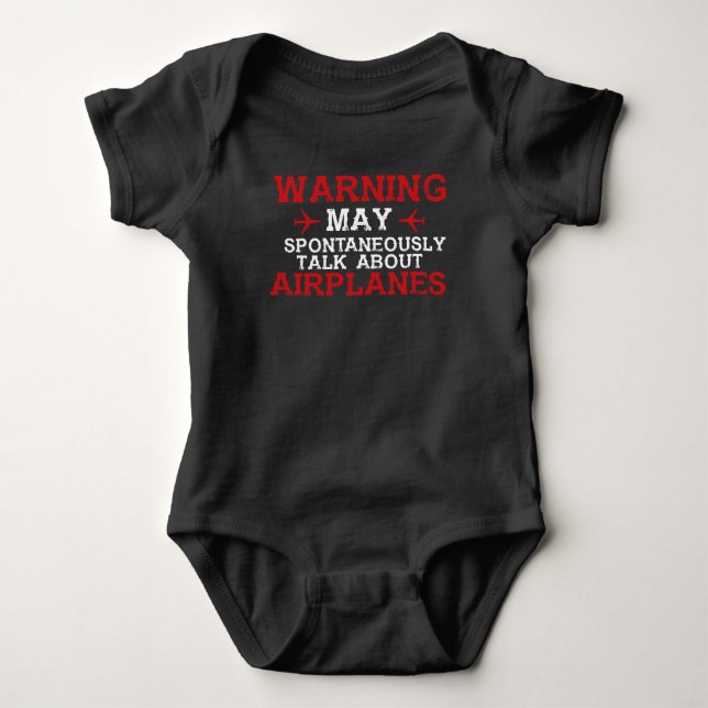 Talk about Aeroplanes - Funny Pilot and Aviation Baby Bodysuit (Front)