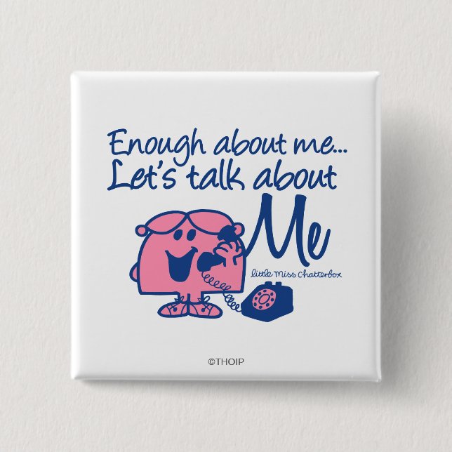 Talk About Little Miss Chatterbox 15 Cm Square Badge (Front)