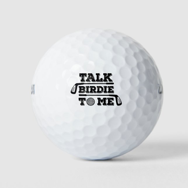 Talk Birdie To Me - Funny Golf Golfer Golfing Gift Balls (Front)