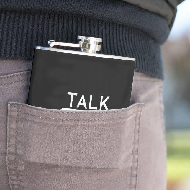 Talk Birdie To Me Funny Golf Golfer Golfing Hip Flask (In Situ)