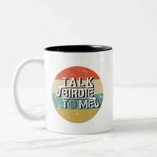 Talk Birdie To Me - Funny Golf Golfer Vintage Two-Tone Coffee Mug