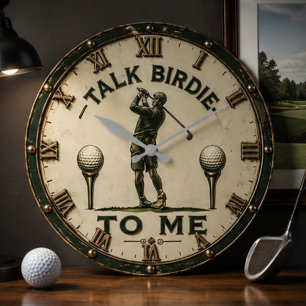 Talk Birdie to Me Golf Large Clock