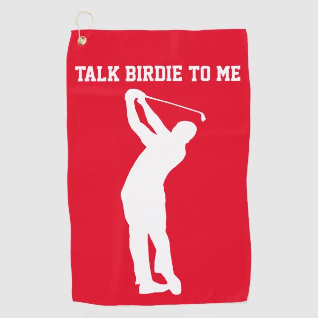 Talk birdie to me golf towel (Front)