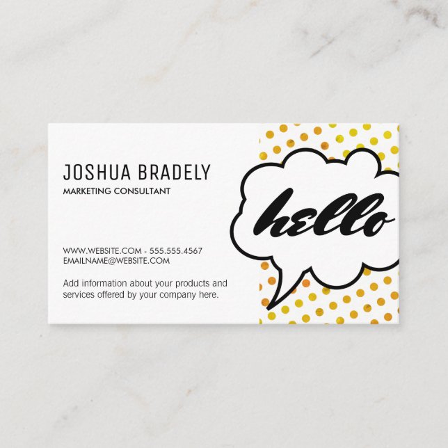 Talk Bubble II / Dot Pattern Business Card (Front)