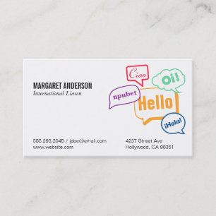 Talk Bubble   International Business Card