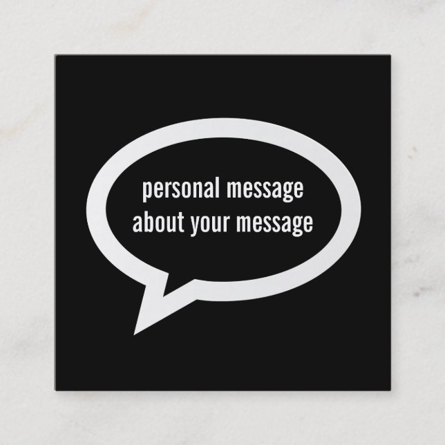 Talk Bubble Square Business Card (Front)