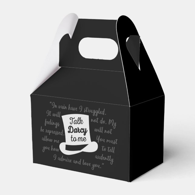 Talk Darcy To Me II Favour Box (Front Side)