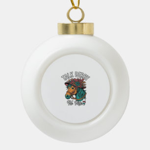 Talk Derby Horse Vintage Engraving Design Ceramic Ball Christmas Ornament