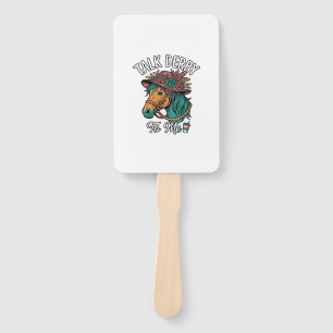 Talk Derby Horse Vintage Engraving Design Hand Fan