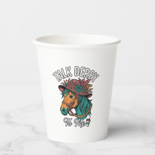 Talk Derby Horse Vintage Engraving Design Paper Cups