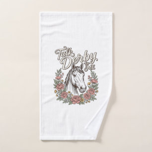 Talk Derby To Me Floral Horse Vintage Shirt_1 Hand Towel