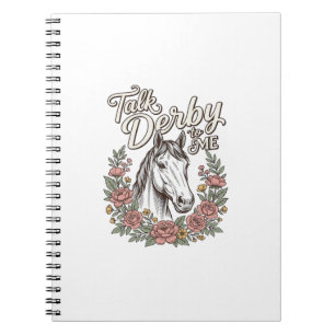 Talk Derby To Me Floral Horse Vintage Shirt_1 Notebook