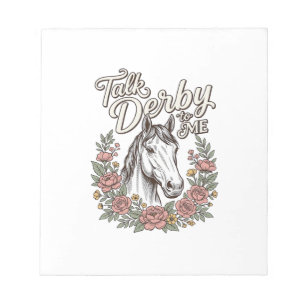 Talk Derby To Me Floral Horse Vintage Shirt_1 Notepad