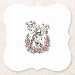Talk Derby To Me Floral Horse Vintage Shirt_1 Paper Coaster