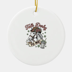 Talk Derby To Me Horse Mint Julep Vintage Shirt_1 Ceramic Tree Decoration