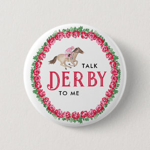 Talk Derby to Me Horse Race Derby Bridal Shower 6 Cm Round Badge