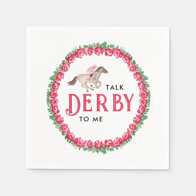 Talk Derby to Me | Horse Race Derby Bridal Shower Napkin (Front)