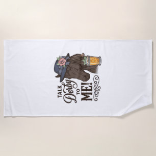 Talk Derby to Me Horse Vintage Engraving Shirt_1 Beach Towel