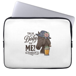 Talk Derby to Me Horse Vintage Engraving Shirt_1 Laptop Sleeve