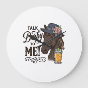 Talk Derby to Me Horse Vintage Engraving Shirt_1 Large Clock