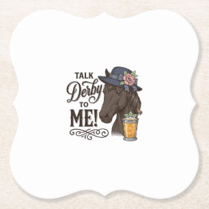 Talk Derby to Me Horse Vintage Engraving Shirt_1 Paper Coaster