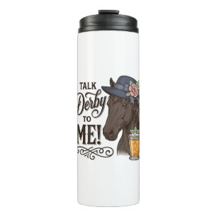 Talk Derby to Me Horse Vintage Engraving Shirt_1 Thermal Tumbler