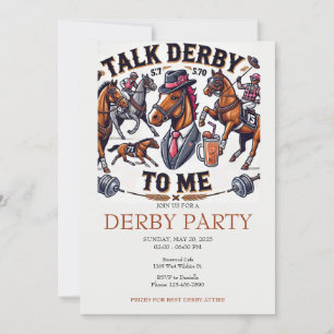 Talk Derby To Me Party  Invitation