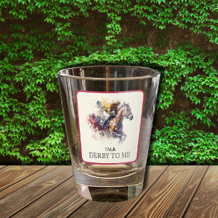 Talk Derby to Me Racehorse Red Shot Glass