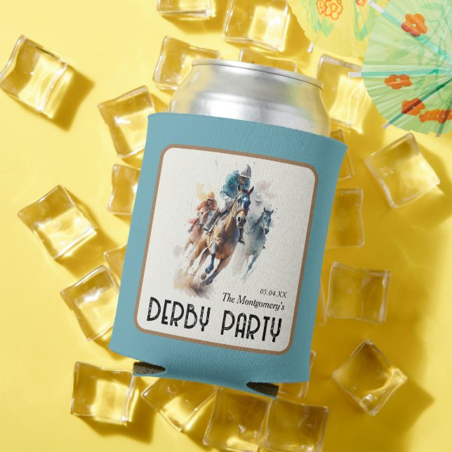Talk Derby to Me Racehorse Turquoise Can Cooler (In Situ Summer)