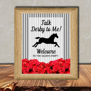 Talk Derby to Me Racehorse Welcome Poster