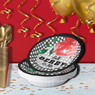 Talk Derby to Me Rose on Gingham Paper Plate