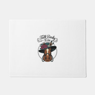 Talk Derby To Me Vintage Horse Hat Design Doormat