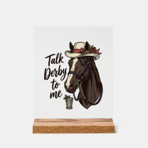 Talk Derby To Me Vintage Horse Racing Shirt Design Acrylic Sign
