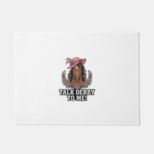 Talk Derby To Me Vintage Horse Rose Derby Design Doormat