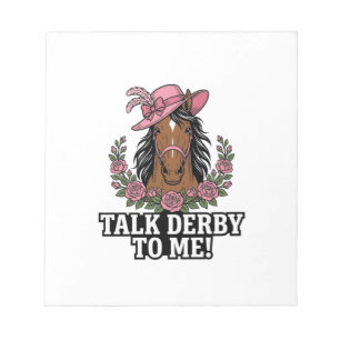 Talk Derby To Me Vintage Horse Rose Derby Design Notepad