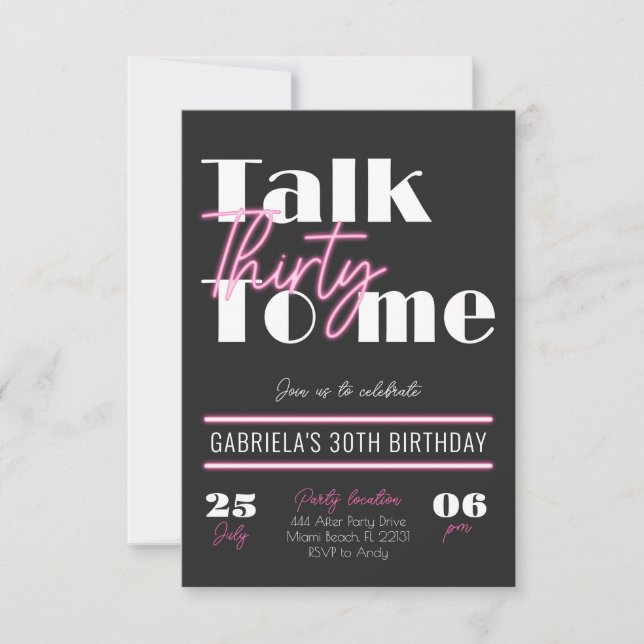 Talk Dirty Thirty to Me Party Invitation (Front)