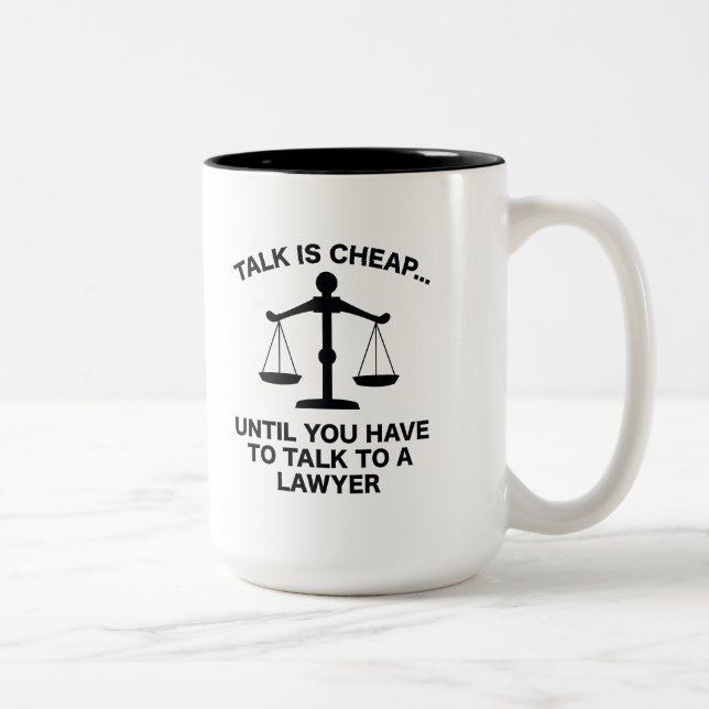 Talk Is Cheap Two-Tone Coffee Mug (Right)