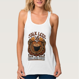 Talk Less Drink More Coffee Cup Halloween Pumpkins Singlet