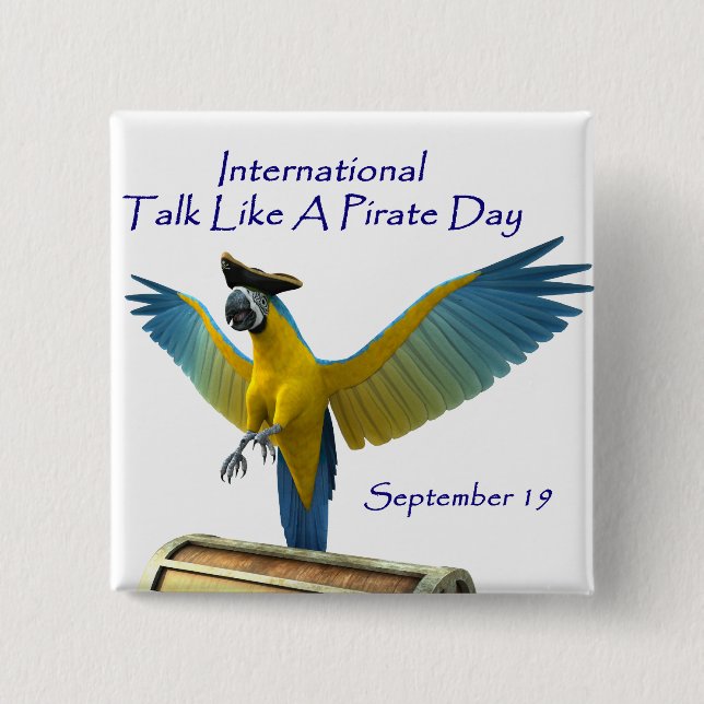 Talk Like a Pirate Day 15 Cm Square Badge (Front)