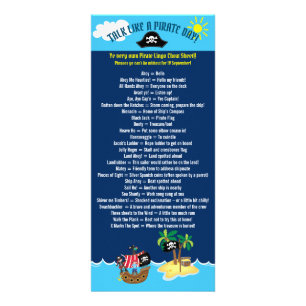 Talk Like a Pirate Day Phrases Sheet Dark Blue Rack Card