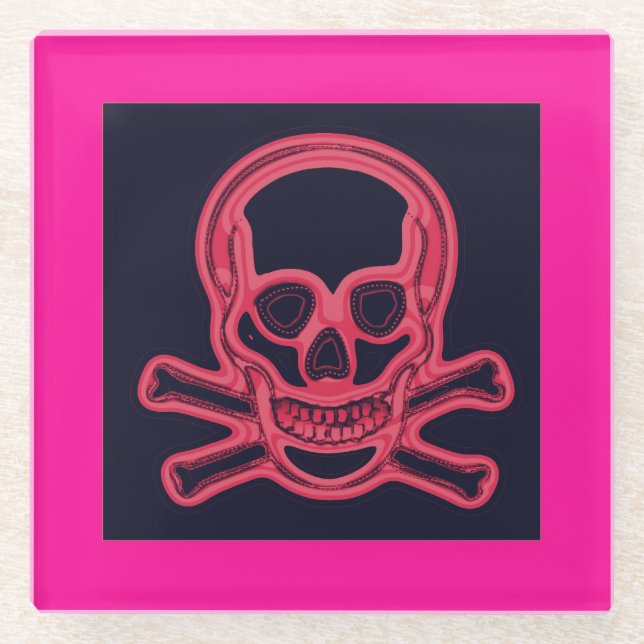 Talk Like A Pirate Day,pink Glass Coaster (Front)