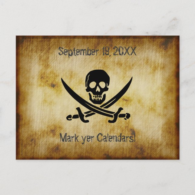 Talk Like a Pirate Party Invitation Postcard (Front)