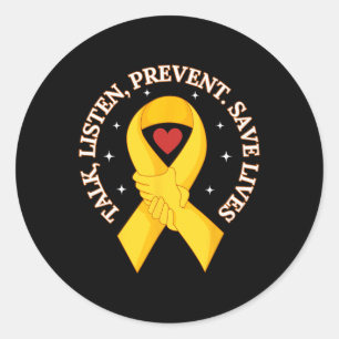Talk Listen Prevent Save Lives Suicide Prevention Classic Round Sticker