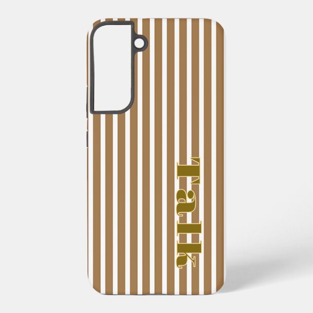 Talk Logo Brown White Stripes Samsung Phone Case (Back)