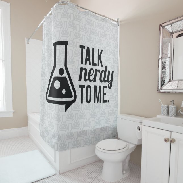 Talk Nerdy Shower Curtain (In Situ)
