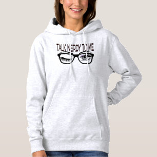 Talk Nerdy To Me Geek Glasses Winking Eye Purple Hoodie