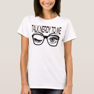 Talk Nerdy To Me Geek Glasses Winking Eye Purple T-Shirt
